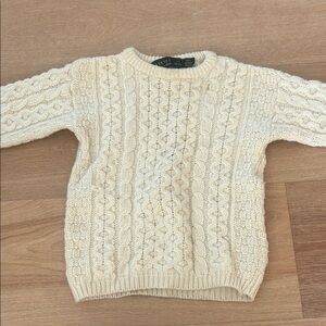 Aran Cable Crewneck Sweater in Cream - Unknown Brand